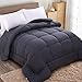 WARM HARBOR All Season Down Alternative Quilted Full/Queen Comforter Warm Duvet Insert Winter - Luxury Hotel Collection Premium Lightweight (Queen, Grey) ...