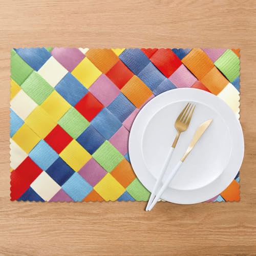 Sets de table polyester lavables 30x45cm tapis de table cuisine anti-tache - 8