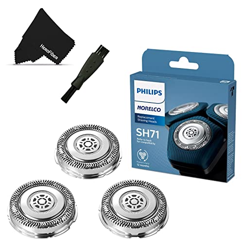 Phillips Norelco Sh71/52 Replacement Head For Series 7000 Electric Shavers + Double Ended Shaver Brush + Herofiber® Ultra Gentle Cleaning Cloth #TOP29