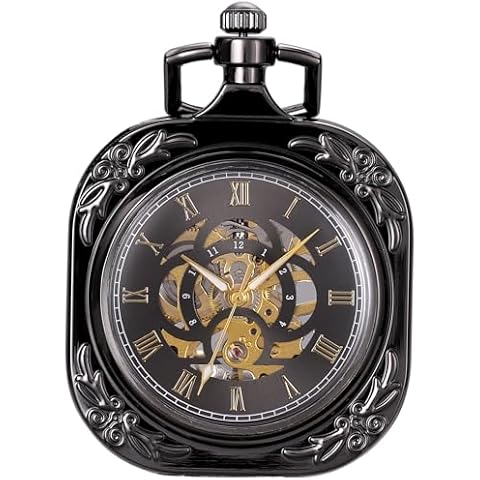 ManChDa Antique Skeleton Pocket Watch for Men Cover