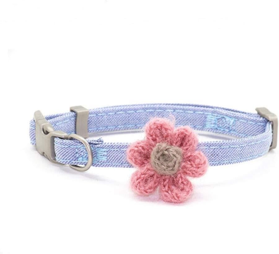 Small Dog Collar, Pet Collar Stitching Color Dogs Pets Accessories Adjustable Flowers Dog Collar Small Medium Dogs Pet Products(Pink,1.0)