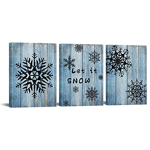 Copo de nieve lienzo arte de pared para renovar paredes vacías con cuadros Let It Snow