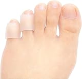 JKcare Transparent Pinky Toe Sleeves, Silicone Corn Cushions Pads, 12 Pack Little Toe Protectors for Corn, Blister and Injured Toenail Protection