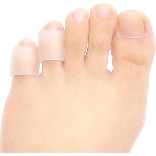 JKcare Transparent Pinky Toe Sleeves, Silicone Corn Cushions Pads, 12 Pack Little Toe Protectors for Corn, Blister and Injured Toenail Protection