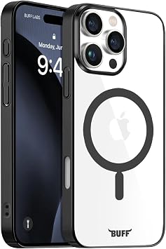 BUFF LABS iPhone 16 Pro ile Uyumlu MagSafe Uyumlu Slim Fit K l f Kablosuz  arj Destekleyen Sararmaya Kar  Korumal  Kapak Siyah