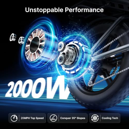 Image of Electric Bike for Adults,2000W Peak Motor,70-160 Mi Range,Moped Ebike