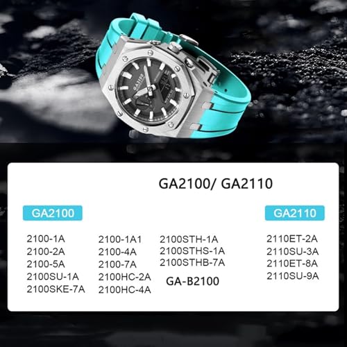GA2100 Mod kit de modification montre boîtier métal et silicone - 2