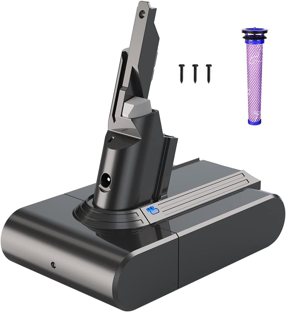 yaber 7000mah battery for dyson v7 battery replacement for dyson sv11, v7 trigger, v7 motorhead pro, v7 fluffy, v7 mattress vacuum cleaner with 1xpre filter & 3xscrews