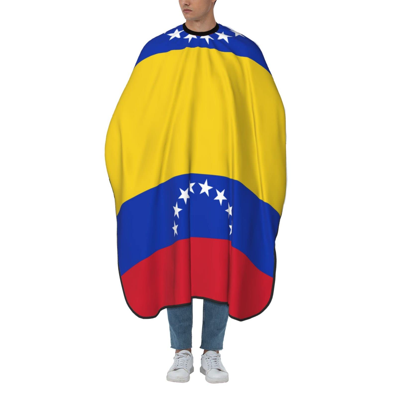 Unisex Barber Salon Cape Venezuelan Flag Hair Cutting Cape with Adjustable Neck Hairdresser Cape for Hair Treatment