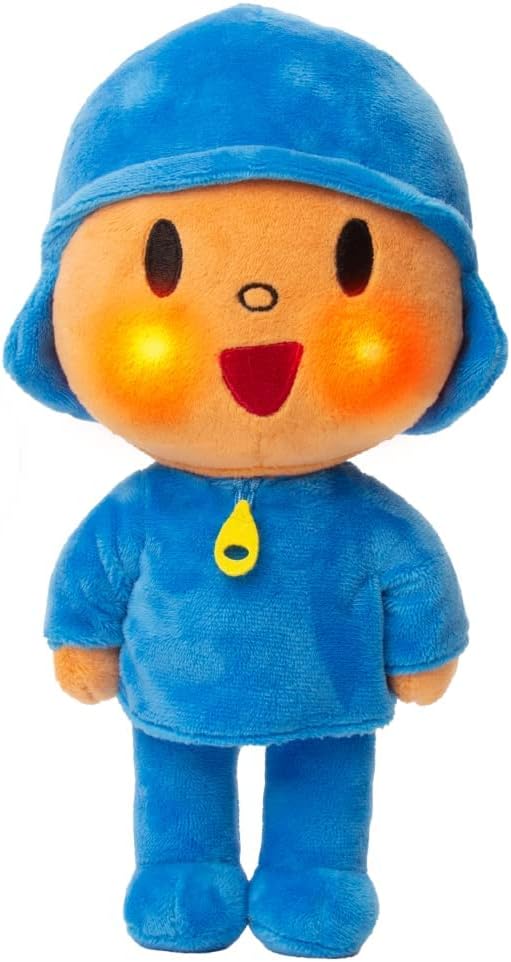 Pocoyo Light Up Cheeks Plush - 11 Inches - Acts as a Night Light and Sleep Soother - for Toddlers, Girls and Boys - Officially Licensed Light Up Doll - Preschool Leaning Plush Bedtime