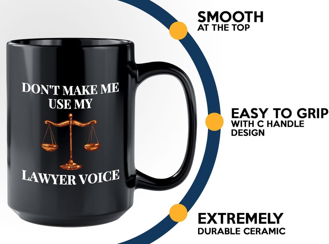 Bubble Hugs Lawyer Coffee Mug 15oz Black - Lawyer Voice - Lawyer Cup Funny Lawyer Gifts Lawyer Gifts For Women Young Lawyer Gifts