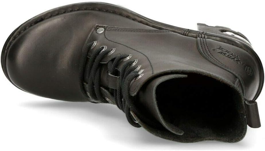 New Rock NEOTYRE07X-S1 GOTH ROCK Ankle BOOTS Black Leather Wild Biker Fashion Punk Shoes