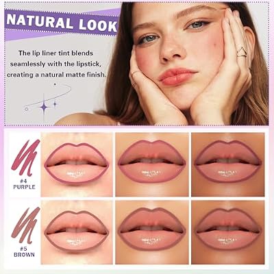 IONSGAKO 5 Colors Lip Stain Peel Off Lip Liner Stain, Matte Finish Peel Off Lip Stain Tint Long-Lasting Waterproof, Transfer-Proof, All-Day LipStain for Women, Vegan & Cruelty-Free