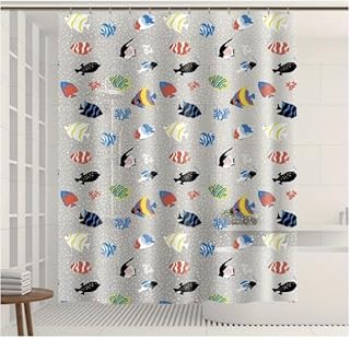 Clear EVA Shower Curtain Liner Premium Light Weight Plastic Bathroom Shower Curtain 3D Colorful Fish with Rustproof Metal Grommets 3 Magnets for Shower Stall, Bathtubs 72"*72"