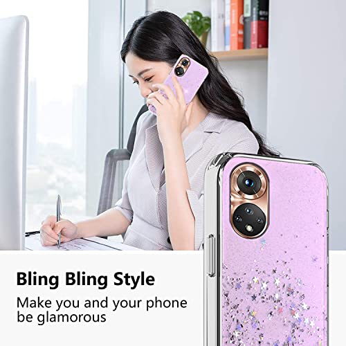 Compatible With Huawei Nova 9 Case Glitter Clear Green,Huawei Nova 9 Phone Case Silicone Transparent Soft Tpu Women Girls Shockproof Protective Slim Cover (Purple) #TOP1