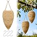 3 Pack Large Crochet Wasp Nest Decoys – Faux Woven Hornet Nest Deterrent Outdoor Hanging Decorations for Patio, Trees, Eaves and Garden, Fake Natural Beehive Shaped Nest for Pest Control