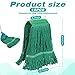 Roshtia 16 Pack Commercial Mop Head Replacements 27.6 in Looped End Heavy Duty Mop Head Cotton String Industrial Cleaning Washable Mophead Refills for Commercial Industrial Home Cleaning(Green)
