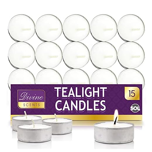 SOL Unscented Tealight Candles - 15 Pack