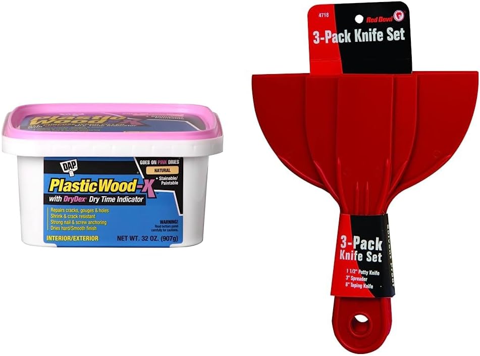 DAP 543 Series 00543 Qt Natural Plastic WoodX w/Drydex, 32 Oz & Red