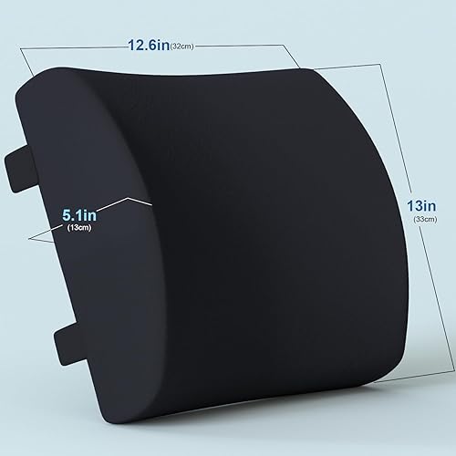 Miniatura 8 de Almohada de apoyo lumbar para silla de oficinaautomóvil, almohada de espuma viscoelástica para aliviar el dolor y mejorar la postura correcta, cojín