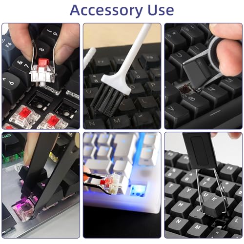 ZoeWei Keycap Puller 9 Stücke, Tastenkappen Entferner Werkzeug Set, Abzieher Switches Remover Tool Mit Pinzette Und Reinigungsbürste, Switch Puller Für Mechanische Tastatur