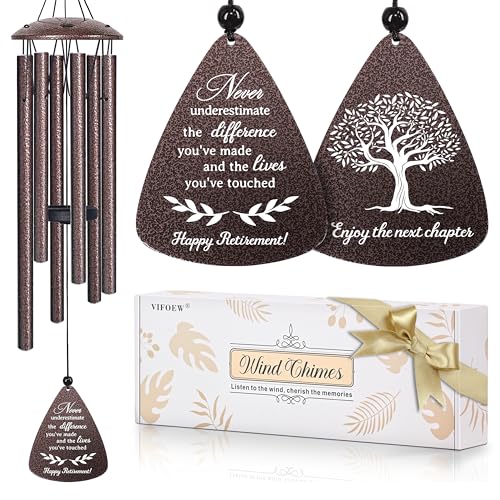 Retirement Gift for Woman Men, 32" Wind Chimes Retired Gifts, 2026 Happy Retirement Gifts for Women Coworker Colleague Boss Teachers Nurses Friends, Going Away Gift Ideas Retirement Decorations