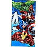 Carbotex Avengers Strandtuch Badetuch Duschtuch Baumwolle 70cm x 140cm (Bunt AV211104-R)