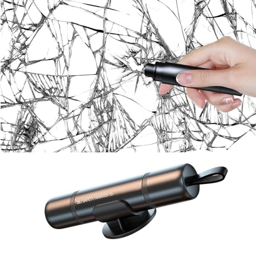 KUKUPOW Martello di Sicurezza, Martello di Sicurezza, Martello di Sicurezza Auto, Che è Uno Strumento di Fuga di Emergenza e Finestra Frantumatore Cintura di Sicurezza Macchina di Taglio 1pcs (Nero)