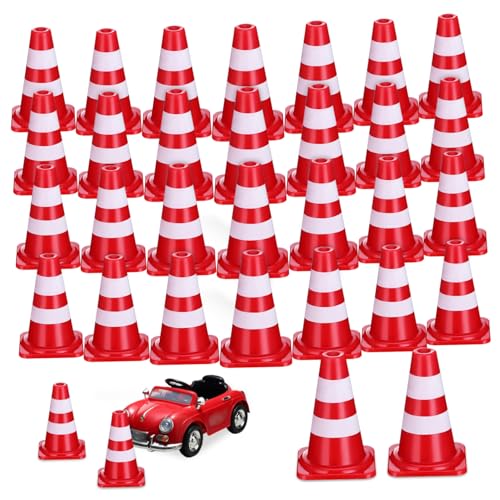 OFFSCH Cônes Extérieurs 30 Mini Cônes De Signalisation Pour Simulation De Panneaux De Signalisation