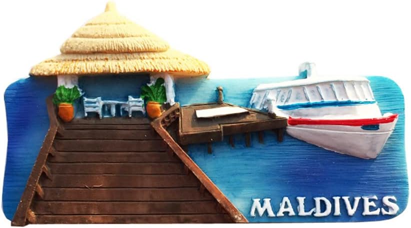 Maldives Refrigerator Magnet Travel Souvenir Fridge Decoration 3D Magnetic Sticker Hand Painted Craft Collection