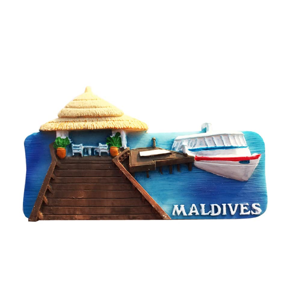 Maldives Refrigerator Magnet Travel Souvenir Fridge Decoration 3D Magnetic Sticker Hand Painted Craft Collection