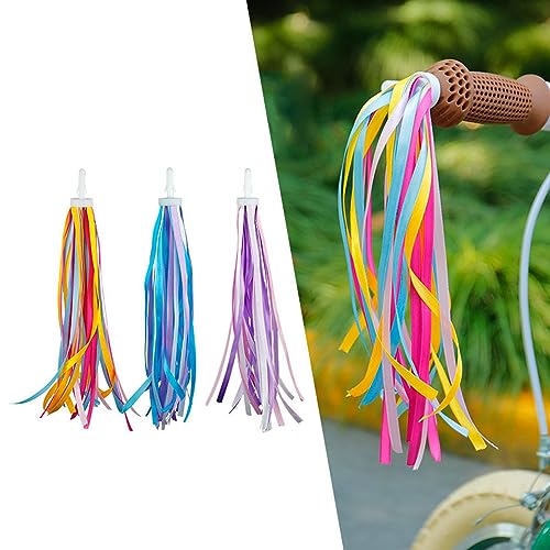 JOKOTI Bike Handlebar Streamers Colorful Bike Tassels Ribbon Bicycles Ornaments Scooter Streamers for Girls Boys