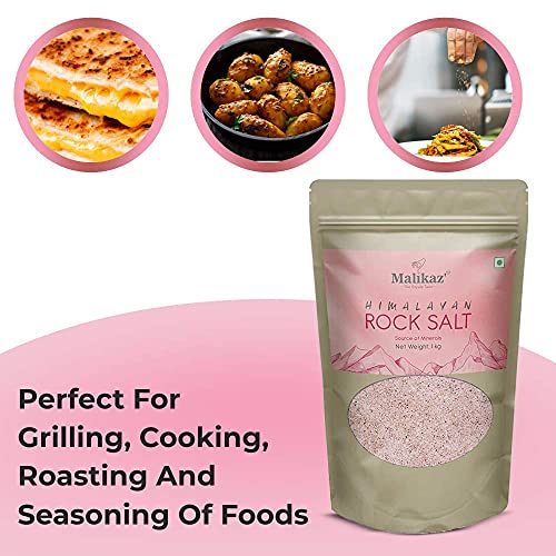Image of Malikaz' The Royale Taste Malikaz' Himalayan Rock Salt Powder (Pink) Pouch, 1 Kg (Pack of 3)