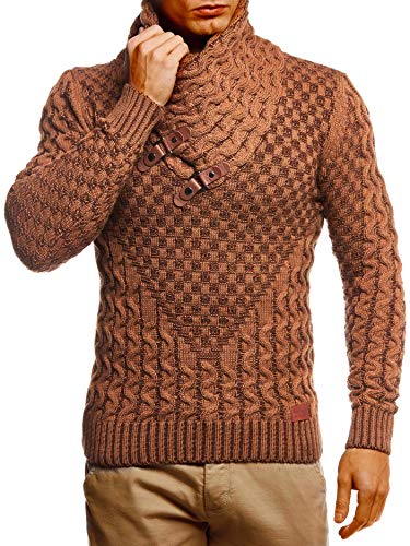 Jersey de punto grueso Leif Nelson LN-5255 para abrigarse en invierno sin perder el estilo