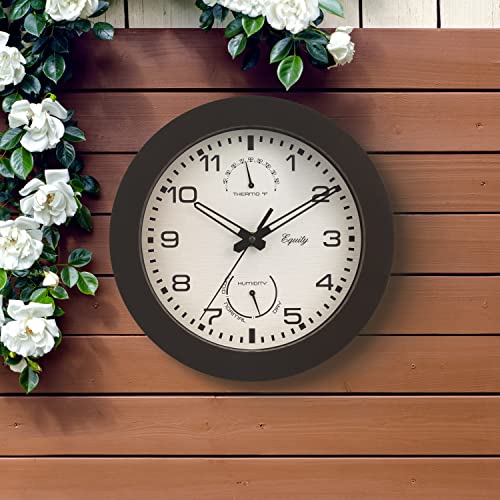 Equity By La Crosse 29005 10 Inch Indoor/Outdoor Waylon Quartz Wall Clock , Brown #TOP5