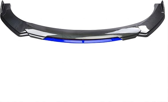 Front Bumper 4 Split Cover Trim Upgrade Anti-Scratch Protector Lightweight Aero DIY Accessories Custom Exterior Parts Glossy Black/Carbon Fiber Black Blue, Carbon