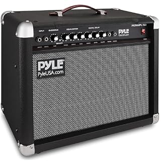 PyleUsa Portable Electric Guitar Amplifier,40 Watt Power,Two 6” & 8” High-Definition Speaker Cones, Bass, Dual Inputs, Overdrive,Digital Delay, Amp Control Volume, EQ for Beginner and Advance Practice - Les Beatles, Paul McCartney, John Lennon, RIngo Starr, George Harrison