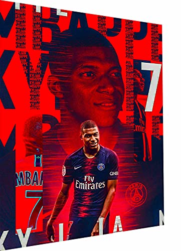 Impression d'art Kylian Mbappé grand format 150x100 cm déco de prestige