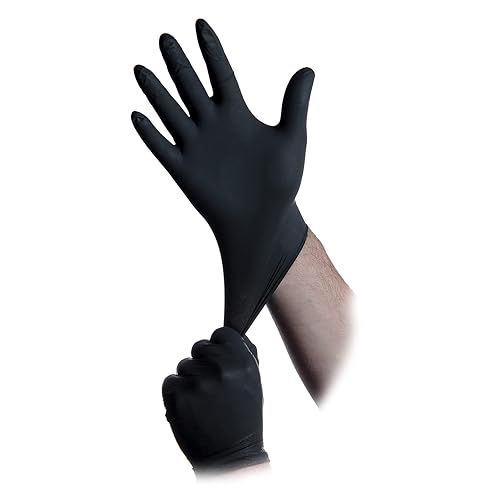 Miniatura 9 de Atlantic Safety Products Black Lightning - Guantes desechables de nitrilo sin polvo, color negro, talla S, 100 unidades