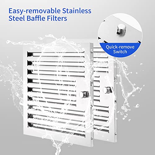 30 Inch Island Range Hood 700Cfm Stainless Steel Convertible, Ceiling Vent Hood With Tempered Glass, 3-Speed Exhaust Fan, Led Lights, Lcd Display Touch Panel And Permanent Grease Filters #TOP6