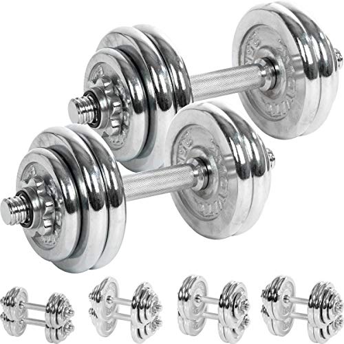 Hantelset Movit Kurzhanteln PRO 2er Set mit Chrom Gusseisen