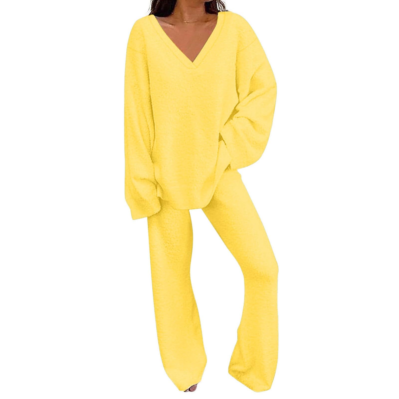 Generisch Ensemble de vêtements d'intérieur en coton et pantalon large pour femme