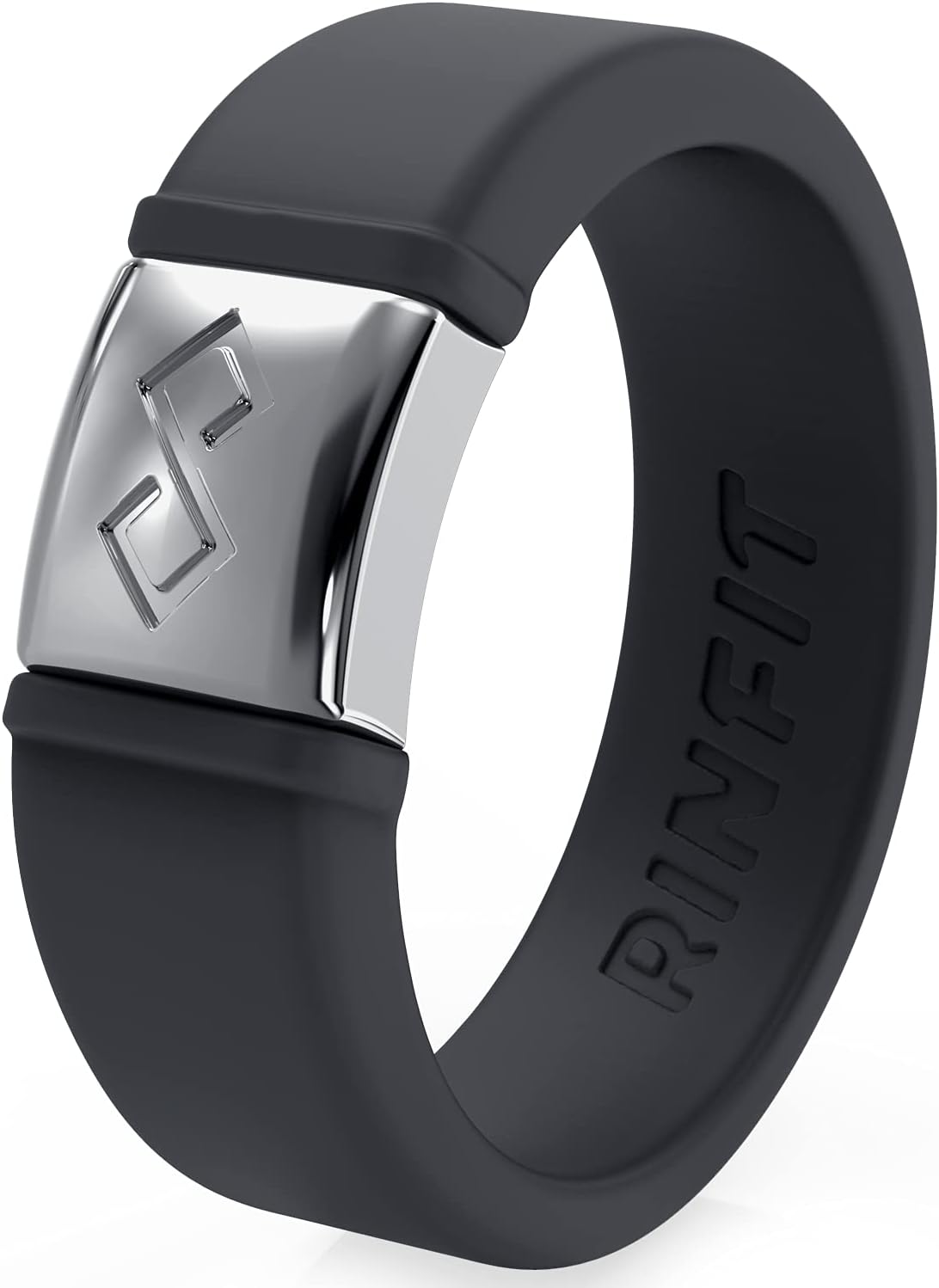 Rinfit Silicone Rings for Women 6mm Wide & Men 7mm Wide, 2mm Thick - Silicone Wedding Bands- Infinity Ring with Metal Plate - Patented Design