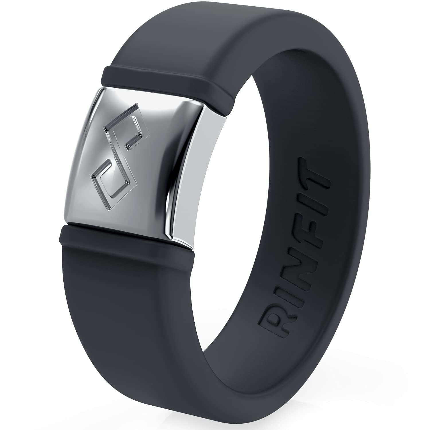 Rinfit Silicone Rings for Women 6mm Wide & Men 7mm Wide, 2mm Thick - Silicone Wedding Bands- Infinity Ring with Metal Plate - Patented Design