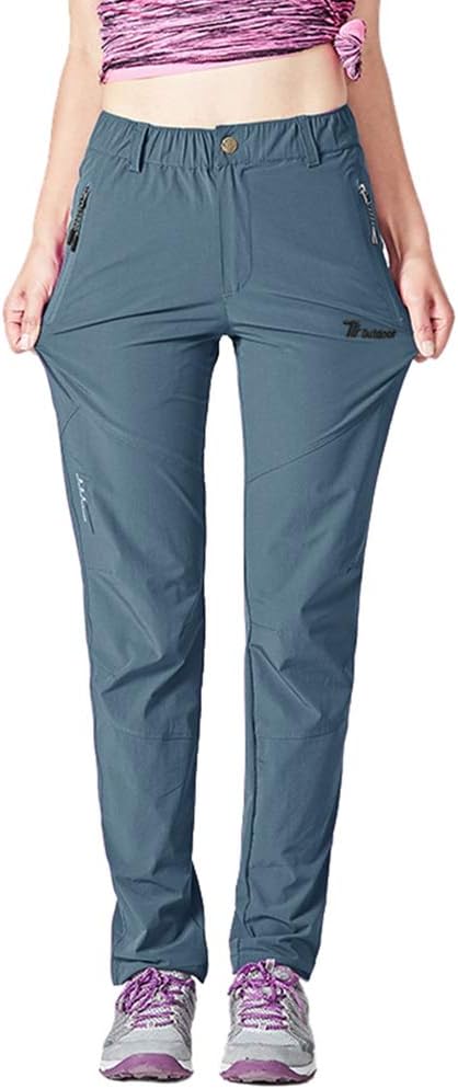 RdrukoWomen's Outdoor Hiking Pants Lightweight Quick Dry Water Resistant Travel Fishing Pants with Pockets