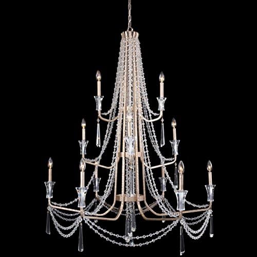 Barcelona 12-Light 3-Tier Crystal Chandelier - Transcend Silver Finish