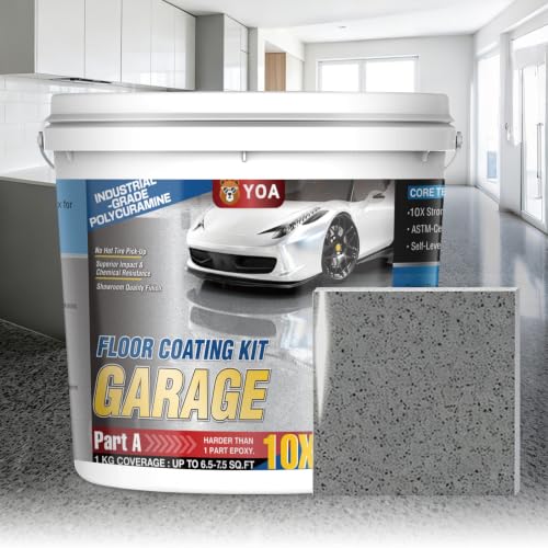 YOA Epoxy Colored Sand Self Leveling Floor Paint (Sesame Grey 1 Gallon)
