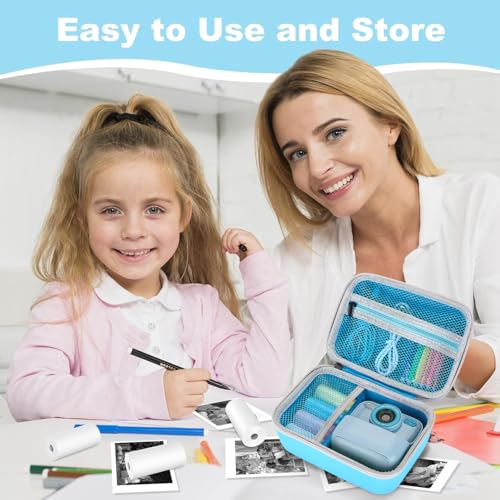 Riosin Kids Camera Case Compatible with masterbee/Cimizi Kids Camera Instant Print, Hard Storage Case with Inner Pocket- Case Only (Light Blue) by Riosin - Used condition - Image 5