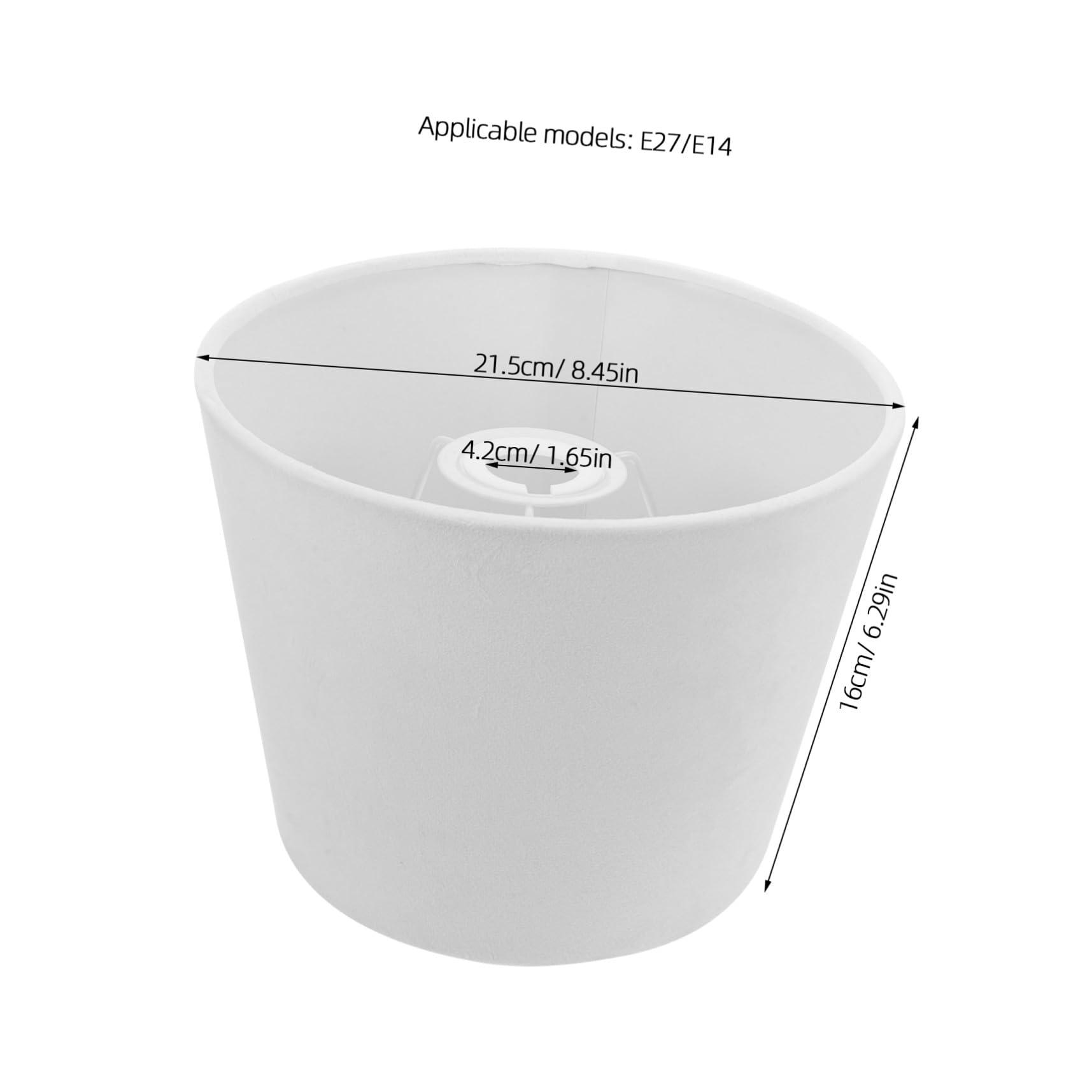 Weißer Stofflampenschirm für Tischlampe E27 E14 aus Eisen