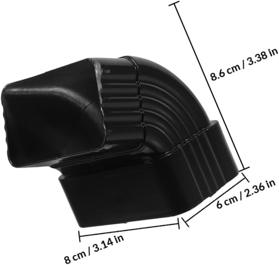 65 Degree Alloy Rain Gutter Elbow Connector, Downspout Adapter Replacement Fitting for Roof Drainage, Corrugated Pipe Bend 60x80mm Rainwater Pipe Accessory